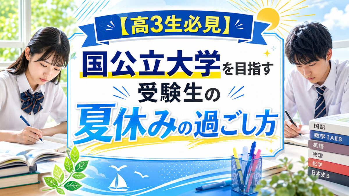 【高3生必見】国公立大学を目指す受験生の夏休みの過ごし方